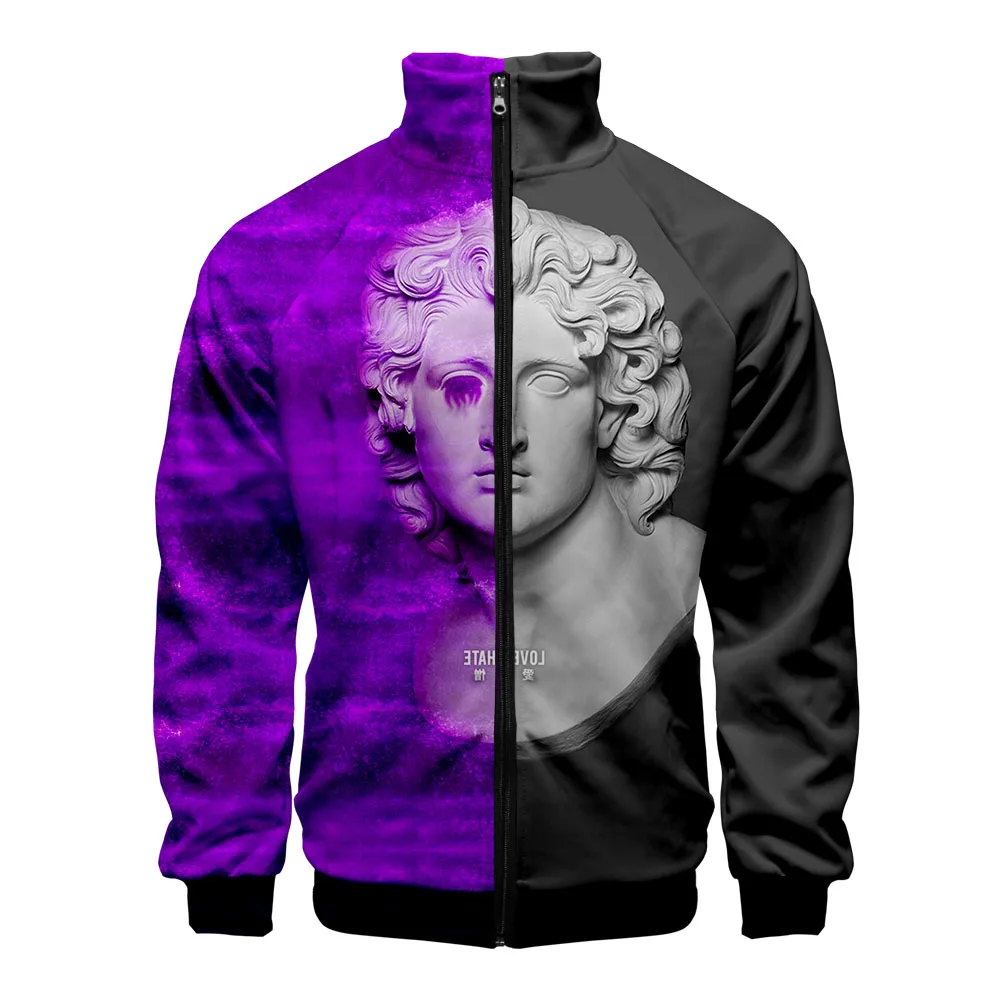 

Vaporwave 3D Stand Collar Zipper Jacket Women/Men Long Sleeve Jackets Harajuku 2020 New Arrival Trendy Style Streetwear Clothes