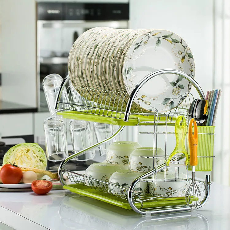 

Stainless Steel Dish Rack Dish Drainer Stainless Steel Drying Rack Bowl Dish Draining Shelf Dryer Tray Holder Kitchen Organizer