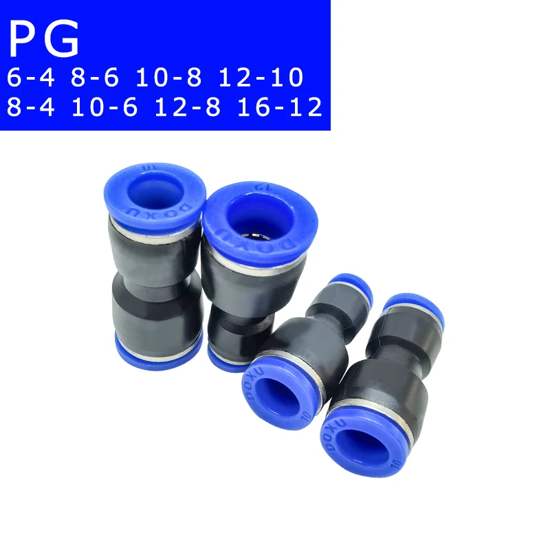 

High Quality PG Series 30PCS Unequal Diameter Air Tube Fitting Straight Union,One Touch Push In Pneumatic Fitting Connectors