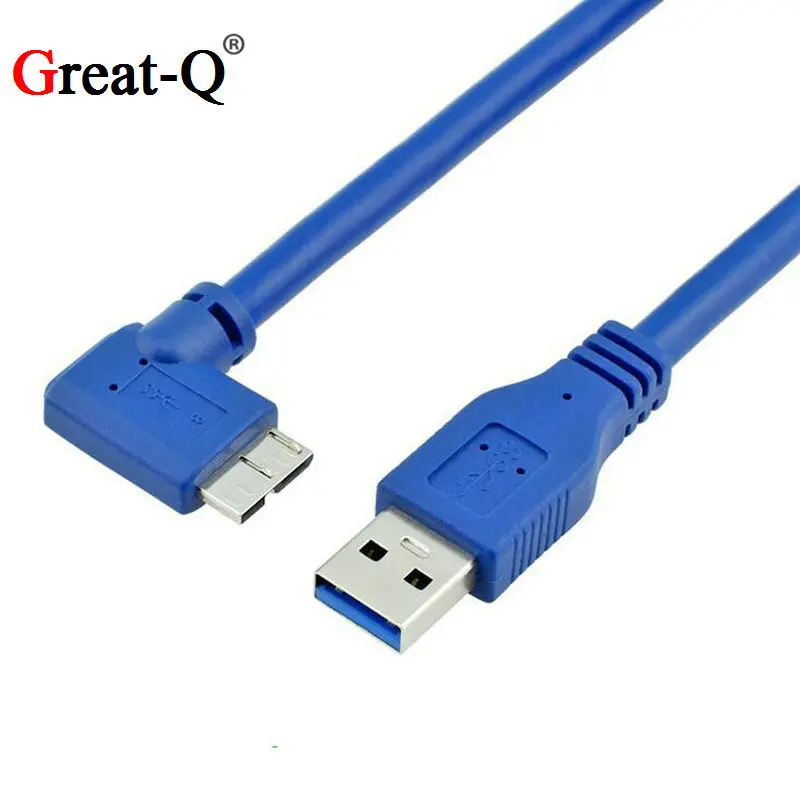 Great-Q 90 градусов Угловой Micro B к USB 3 0 кабель для WD Passport Seagate Backup Samsung M3 портативный