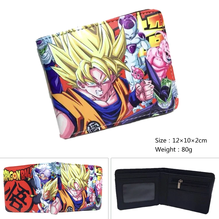 Аниме Dragon Ball Z кошелек Супер Saiyan Goku Vegetto для мальчиков и девочек карман на молнии для монет PU короткий держатель для карт - Цвет: CC