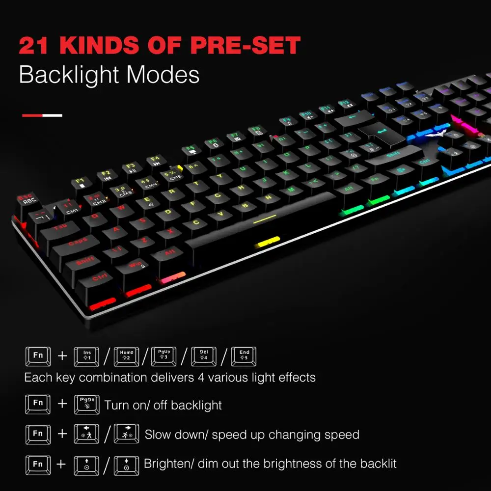 havit gaming mechanical keyboard russian version 87 keys usb wired red switch with backlit for pc gamer laptop tablet desktop free global shipping