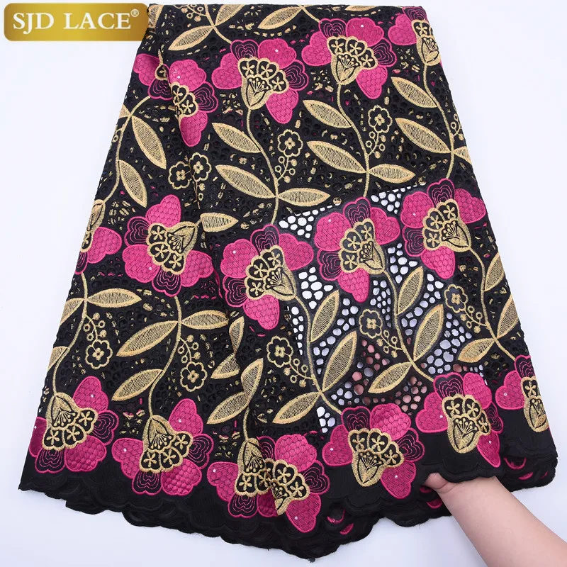 

Кружевная африканская кружевная ткань SJD, 2020, Высококачественная швейцарская вуаль, кружево в Швейцарии, хлопковая вышивка, для свадебного ...