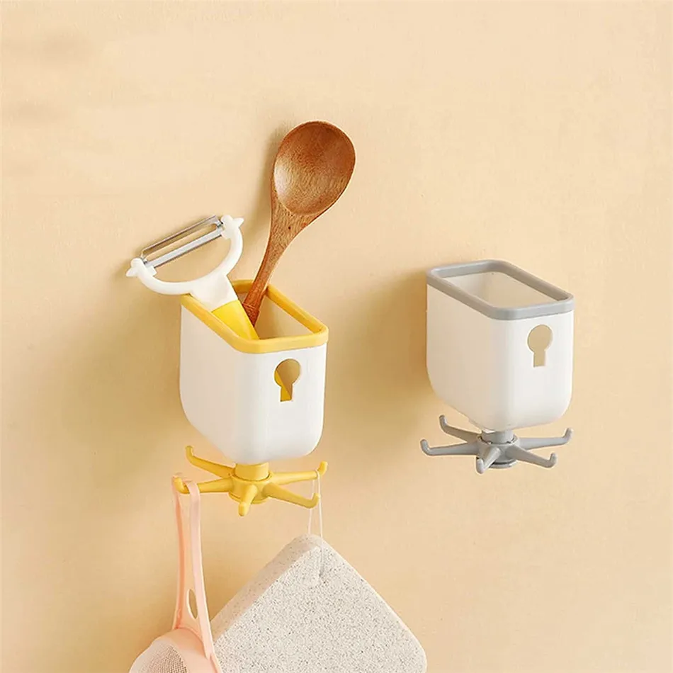 

Multifunctional Strong Seamless Wall Hanger Viscose Artifact Kitchen Household Free Punching Hook Rotating Glue Wall Hanging