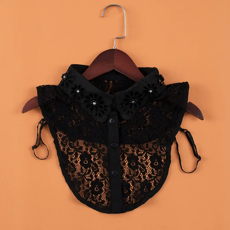 

New Female Blouse False Collar Clothes Shirt Detachable Collars New Women Lace Fake Collar Lace Floral Clothes Accessories