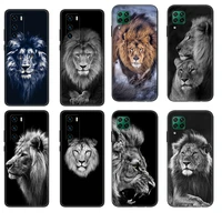 black tpu case for huawei p30 lite p30 pro p40 case for huawei p40 lite e p smart 2020 case cover big lion animal