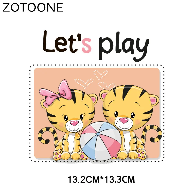 ZOTOONE патчи с утюгом для пары тигров теплопередача одежды DIY буквы цветок патч