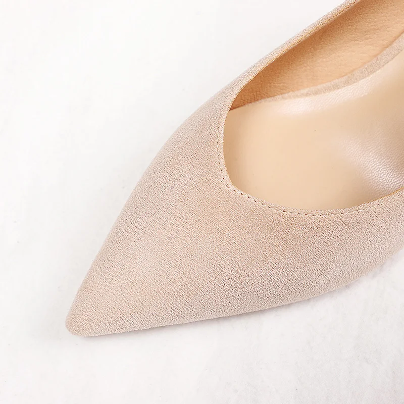 Женские босоножки на высоком тонком каблуке из искусственной замши с острым