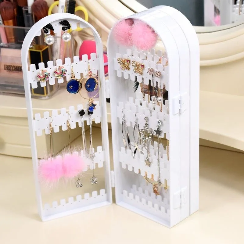 360 отверстие Пластик прозрачная серьга украшения ногтей Дисплей Стенд складной