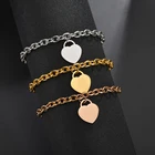 Neovivi женский браслет из нержавеющей стали с выгравированным сердцем, браслеты на заказ, рекламный логотип, ювелирные изделия, подарки
