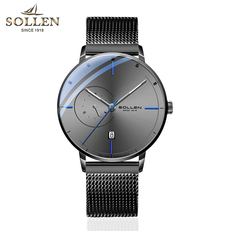 Мужские механические часы с ремешком из стали 316L и японским механизмом Miyota |