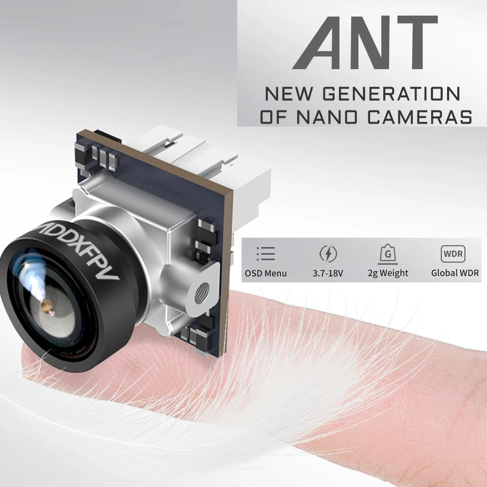 

Caddx Ant FPV Camera 1200TVL Global WDR with OSD 1.8mm Lens 2g Ultra Light Nano FPV Camera Cam Aspect Ratio 16:9 4:3 NTSC PAL