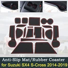 Нескользящая резиновая накладка на дверь для Suzuki SX4 S-Cross 2014  2019 2018 Maruti SX-4 SX 4 S Cross SCross Groove Mat Accessories