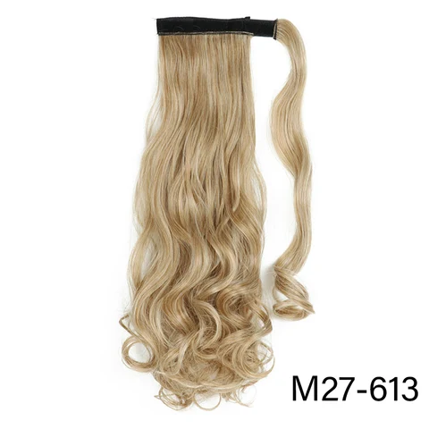 Длинные, кудрявые, 24 "," конский хвост ", химическое волокно термостойкий парик, заколки, заколки для волос, трессы, заколки с заколки для волос для наращивания De Cheveux конский хвост Поддельные