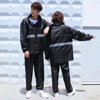 thickened reflective raincoat rain pants set male and female battery car motorcycle riding take out raincoat
