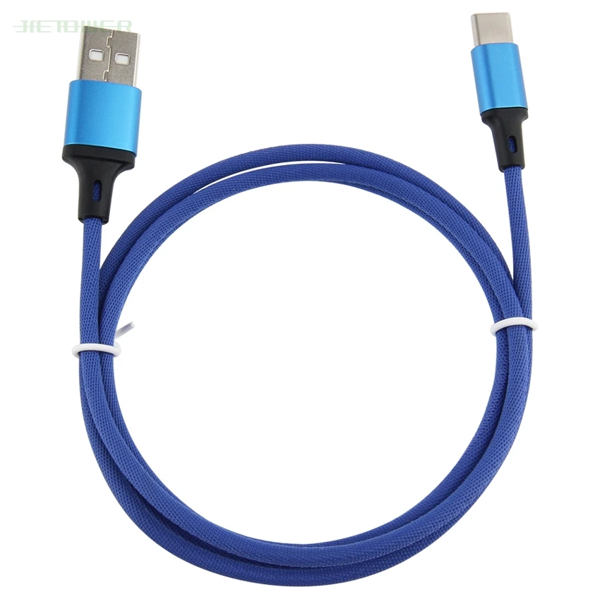 50 шт./лот USB кабель Type C 1 м чистый цвет плетеный Быстрая зарядка для Huawei P20 Samsung Galaxy S9