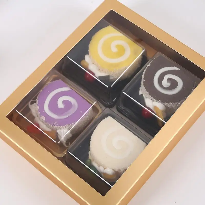 

White Gold Gift Paper Box With Window Birthday Wedding Party Paper Box Packaging Candy Cookies Cup Cake Gift Boxes LX9444