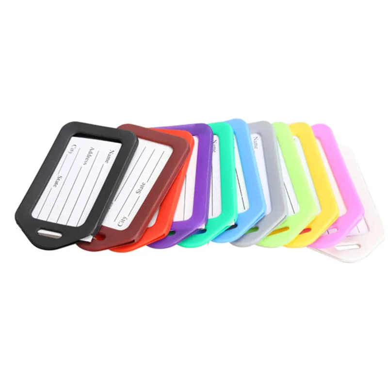 10 шт. пластиковый чемодан с цветным рисунком бирки для багажа дизайнерские