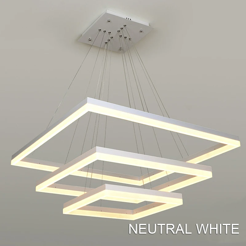 Квадратный светодиодный подвесной светильник современный на возраст 1 2 3 слоя