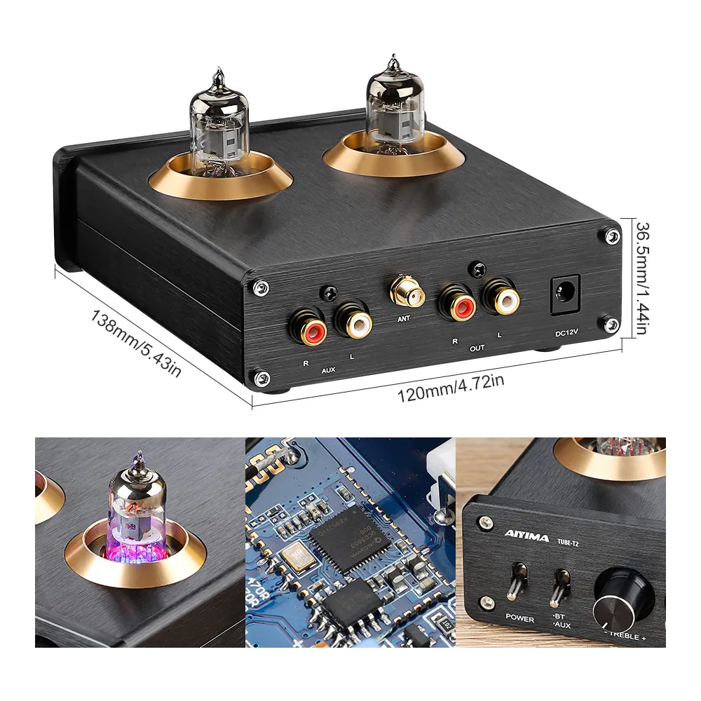 AIYIMA 6J1 Tube усилитель предусилитель HiFi Bluetooth 5 0 Аудио AMP с регулировкой звука высоких