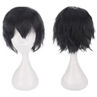 Парик на Хэллоуин для мальчиков и девочек, короткие волосы черного, белого, фиолетового, светлого, красного цветов, для косплея, для мужчин и женщин, вечерние аминовые короткие прямые волосы