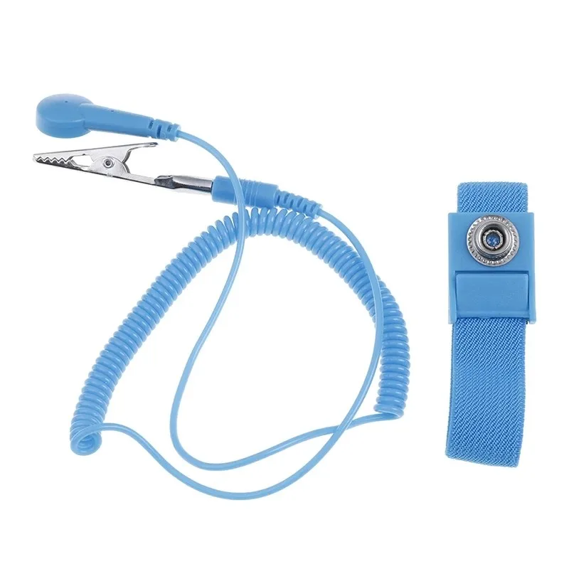 

1Pcs Adjustable Blue Anti Static Wrist Strap ESD Strap With Grounding Wire Alligator Clip 180cm