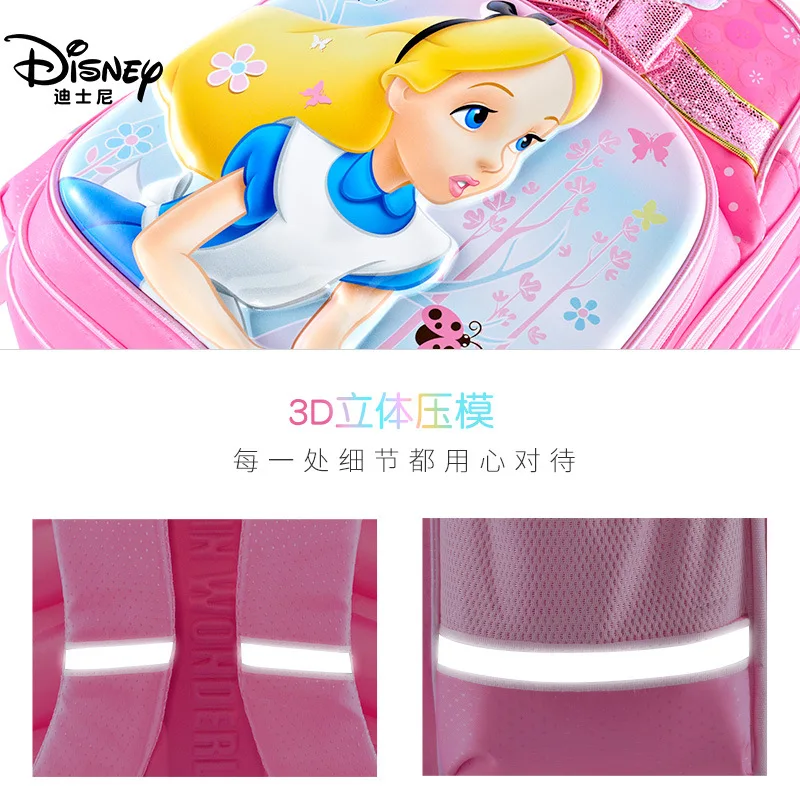 Authentic Disney Elementary School Bag Girls First Grade Alice Princess Spine Relief Children's Backpack School Backpack