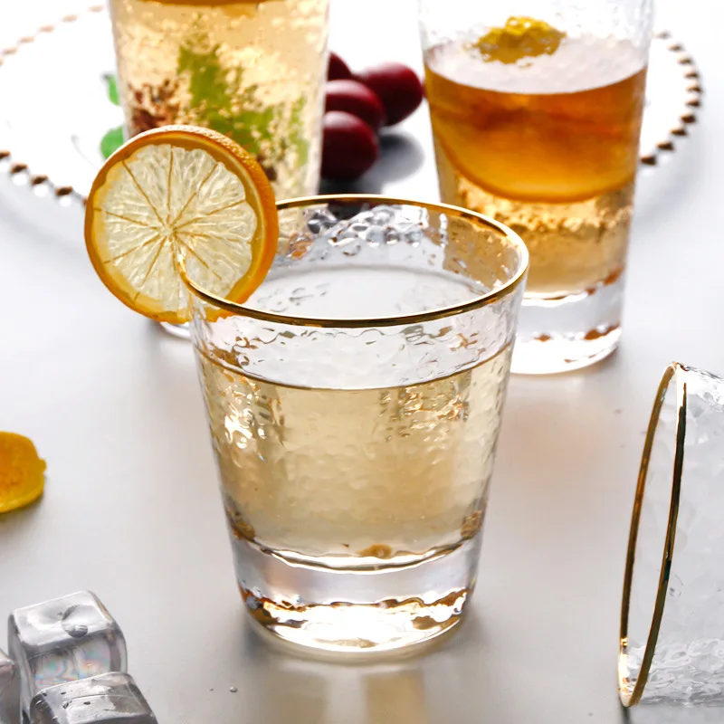 Лидер продаж креативная волнистая золотая линия японская стеклянная чашка для