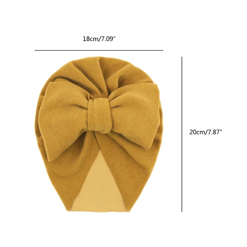 

Baby Big Bowknot India Hat Headwrap Solid Color Beanie Cute Bow Cotton Elastic Turban Headband for Newborn Infant