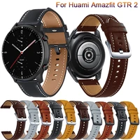 22mm watch strap for huami amazfit gtr 2 2e genuine leather band gtr2 gtr 47mm stratos 3 2 strap bracelet watchband wristband