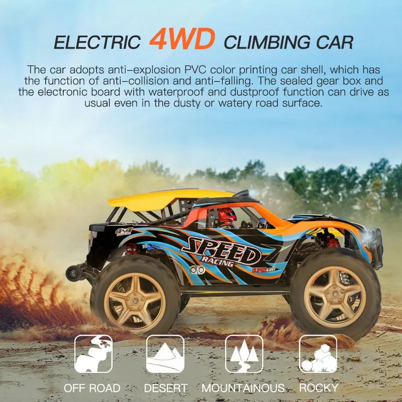 Wltoys 104009 1:10 2 4G гоночный RC автомобиль 45 км/ч 4WD скорость большой сплав Электрический