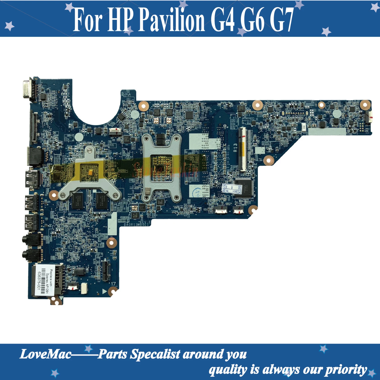 Высококачественная материнская плата 636375-001 для ноутбука HP pavilion G4-1000 G4 G6 DA0R13MB6E1 HM65