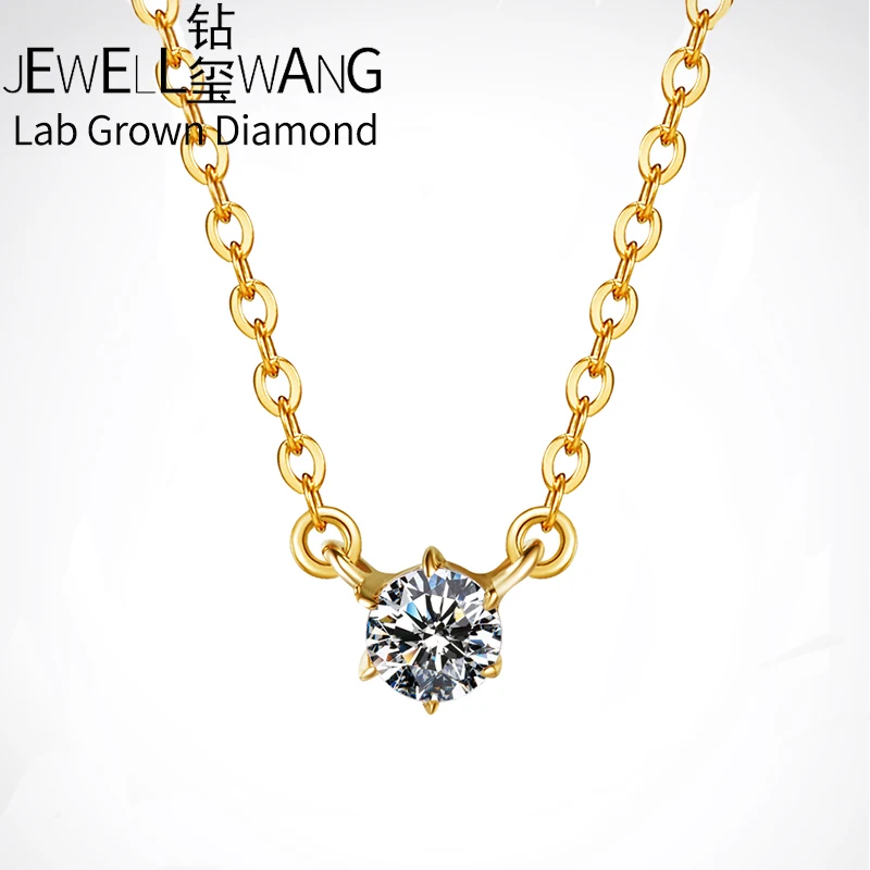 

lab grown diamond round brilliant necklace