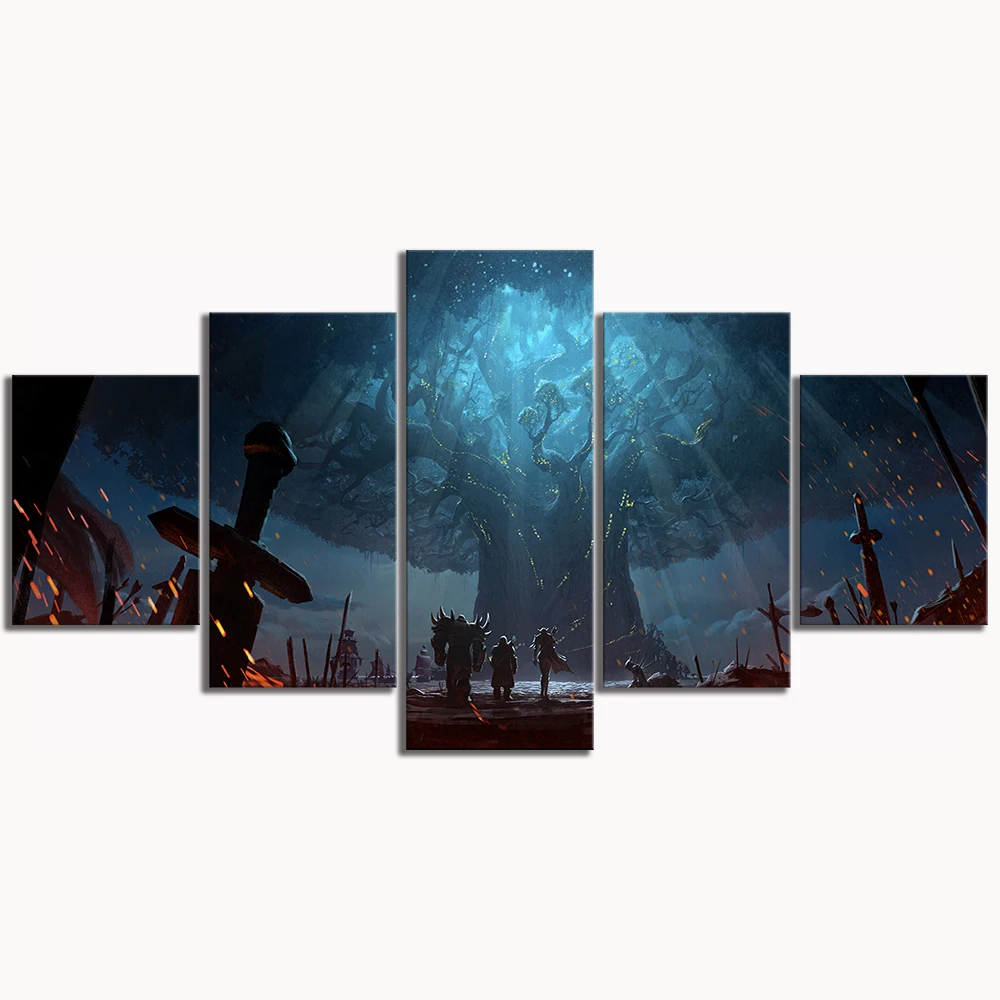 5 шт. World of Warcraft Декор Картина Битва за Азерот подход к Teldrassil игра алмазов картина
