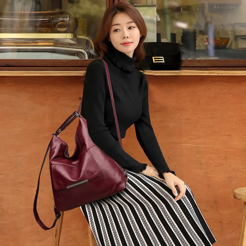 

Luxury Handbags Women Bags Designer Large Capacity Tote Bag Ladies Multifunctional Shoulder Bags Woman PU Leather Travel Bagpack