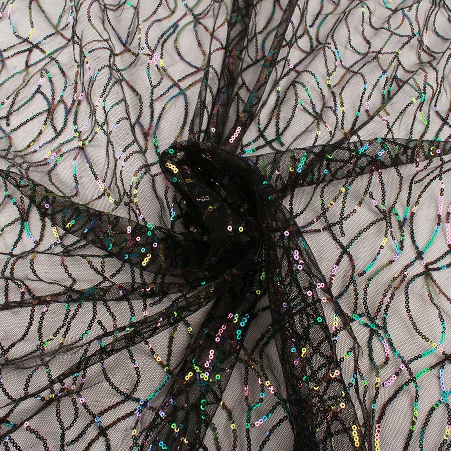 Модная сетчатая ткань с блестками блестящим кружевом платье делая материал
