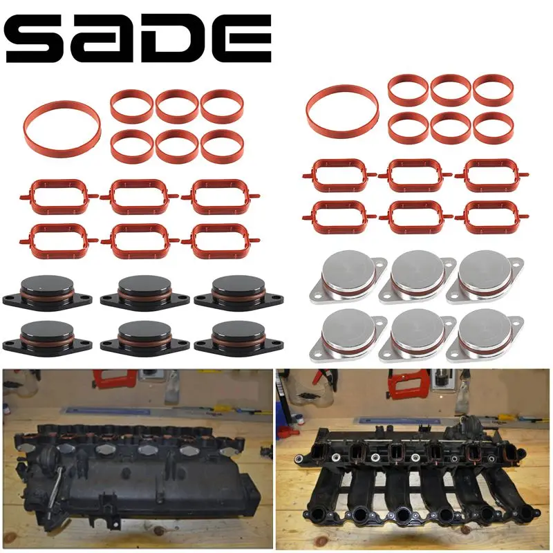 

22mm/33mm Swirl Flap Blanks Plate & Intake Inlet Manifold Gasket Seal For BMW M57 E39 E60 E46 E38 E53 E83 E65 E61 E65 E70 E71 X3