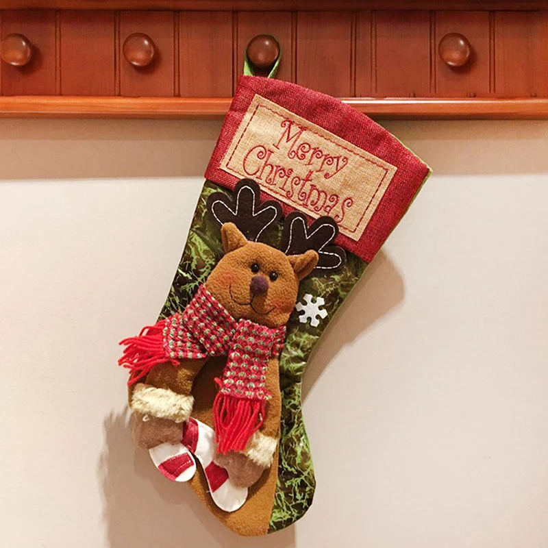 

Christmas Decorations for Home Natal Navidad Sock Christmas Tree Decor New Year Christmas Stocking Sack Xmas Gift Candy Bag Noel