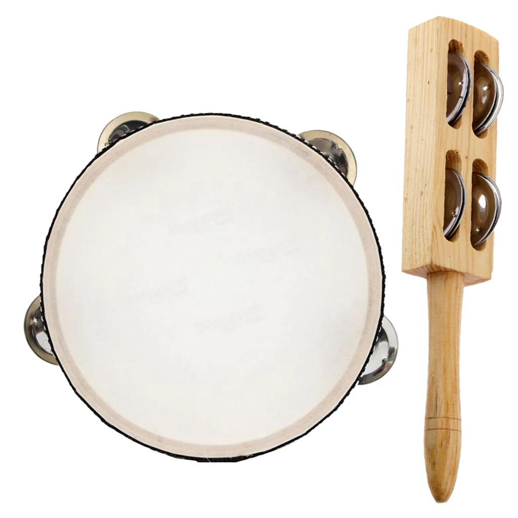 

1 Set Handbell Cymbal + Tambourine Percussion Instrument Toys for Kids Baby Toddler Gift