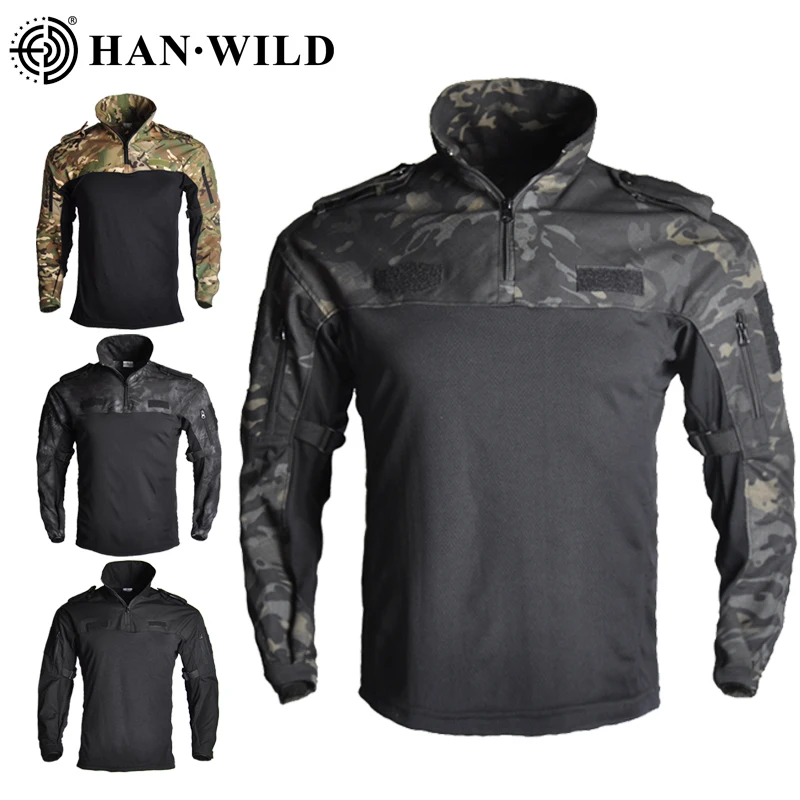 

HAN WILD Camouflage Hunting Clothes Tactical Cycling Jerseys Military Uniform Paintball Airsoft Sniper Combat Shirt Breathable