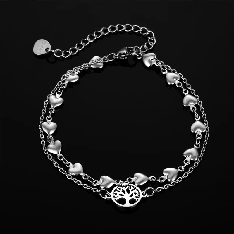 

Double layer Bracelets For Women Adjustable Stainless Steel World Tree Chain Bracelets 2020 Trend Punk Jewelery Party Gift