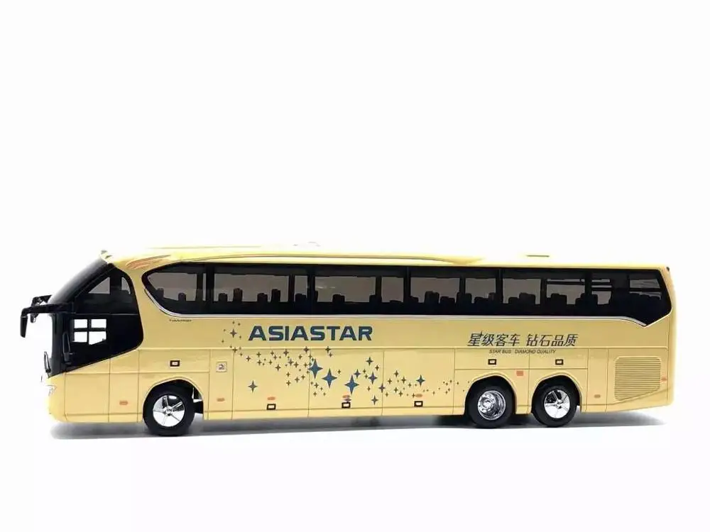 Литье под давлением 1:42 масштаб Asiastar YBL6148H модель автобуса с желтой/синей версией |