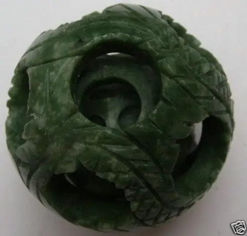 55 мм изысканный китайский нефритовый цветок Волшебный шар-пазл + подставка