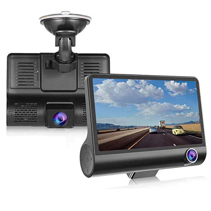 2 lens Новинка, 4,0 дюймов, 1080 P, 3 объектива, Full HD, Автомобильный видеорегистратор, камера заднего вида на 170 градусов, Автомобильный видеорегистратор, g-сенсор, Автоматическая автомобильная камера, рекордер df - Название цвета: 2 lens