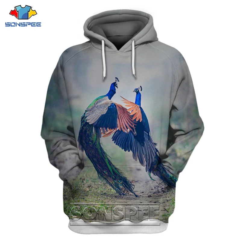 Мужская/Женская толстовка с капюшоном и 3D-принтом голубей