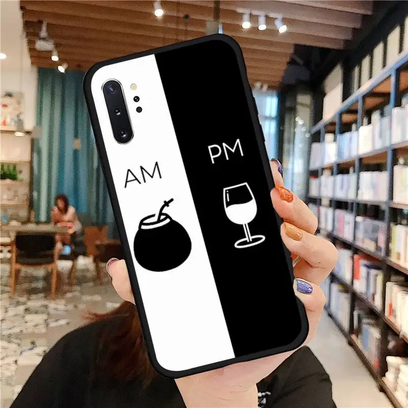 

fashion funny aesthetic art Coffee Wine Cup Phone Case For Samsung A50 A51 A71 A20E A20S S10 S20 S21 S30 Plus ultra 5G M11