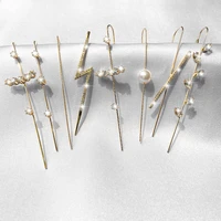 bohemian wedding ear wrap crawler hook earring crystal stud earrings for woman lightning zirconia climber earrings jewelry