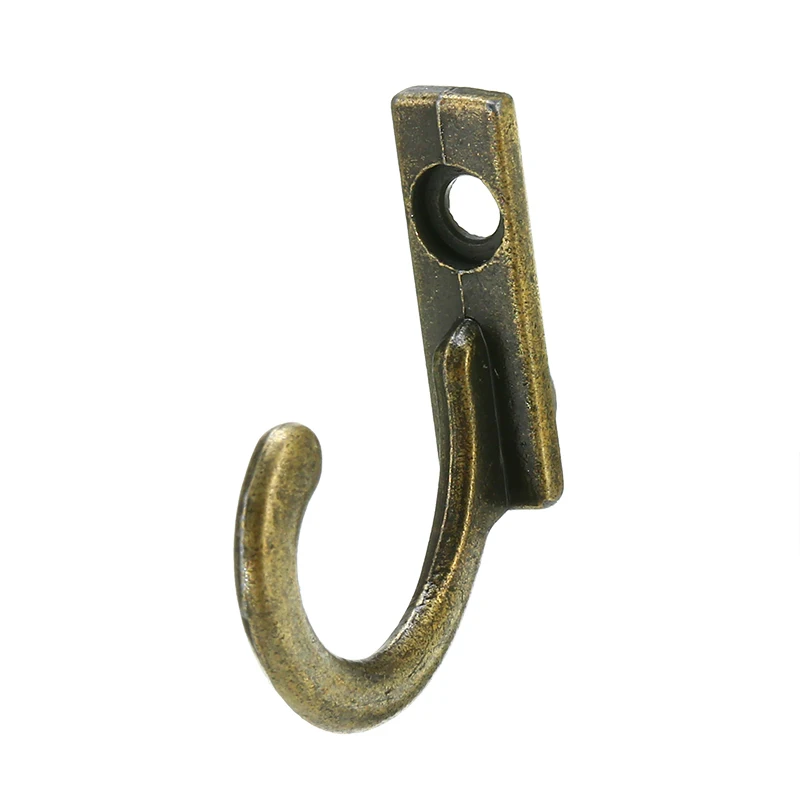 

Zinc Alloy Antique Single Row Hooks For Clothes Robe Wall Hanging W/ Screws