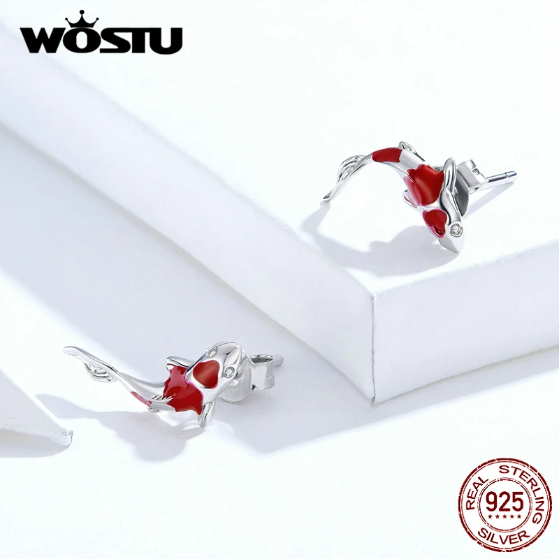 WOSTU 2019 Real Small 925 Sterling Silver Earrings Stud For Women Lightning Animal Charm Earring 7 Day arrival From Poland | Украшения и
