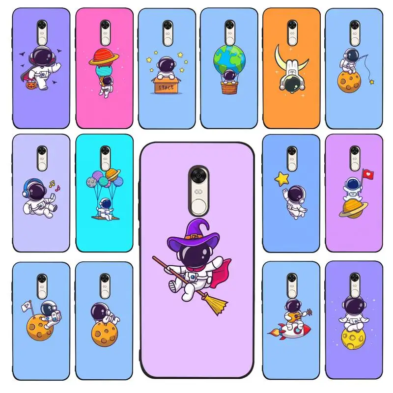 

Yinuoda Cute Cartoon Astronaut Planet Star Phone Case for Redmi 5 6 7 8 9 A 5plus K20 4X 6 cover